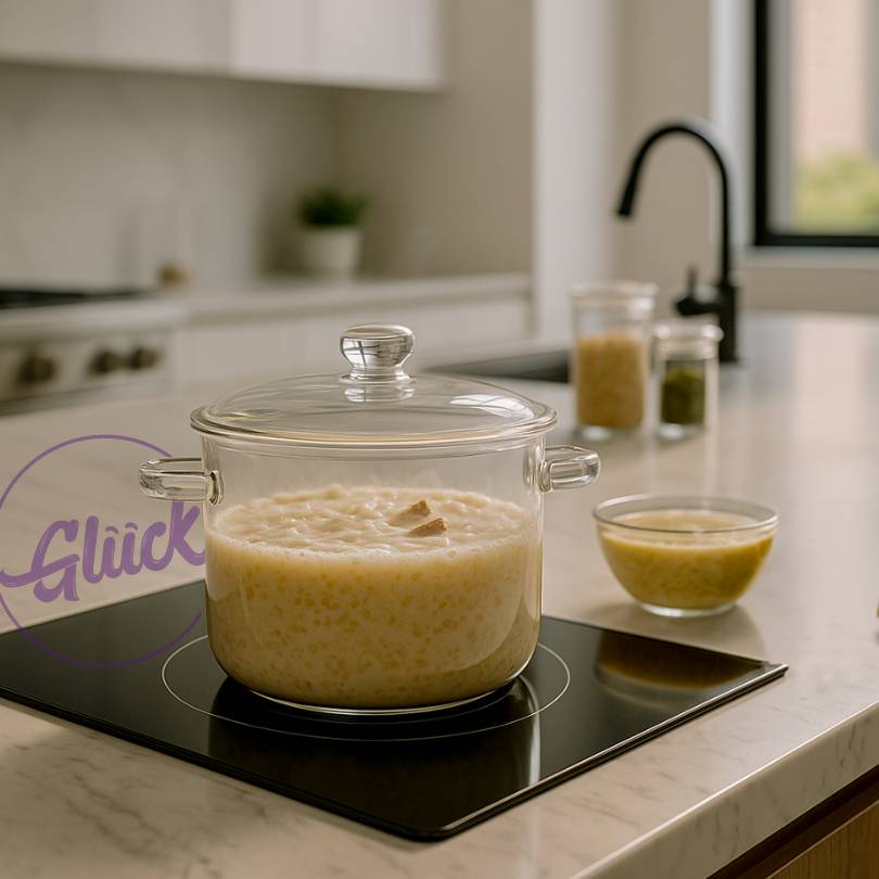 Moderna Olla Transparente de Vidrio Borosilicato Resistente al Calor con Tapa - Decorativa