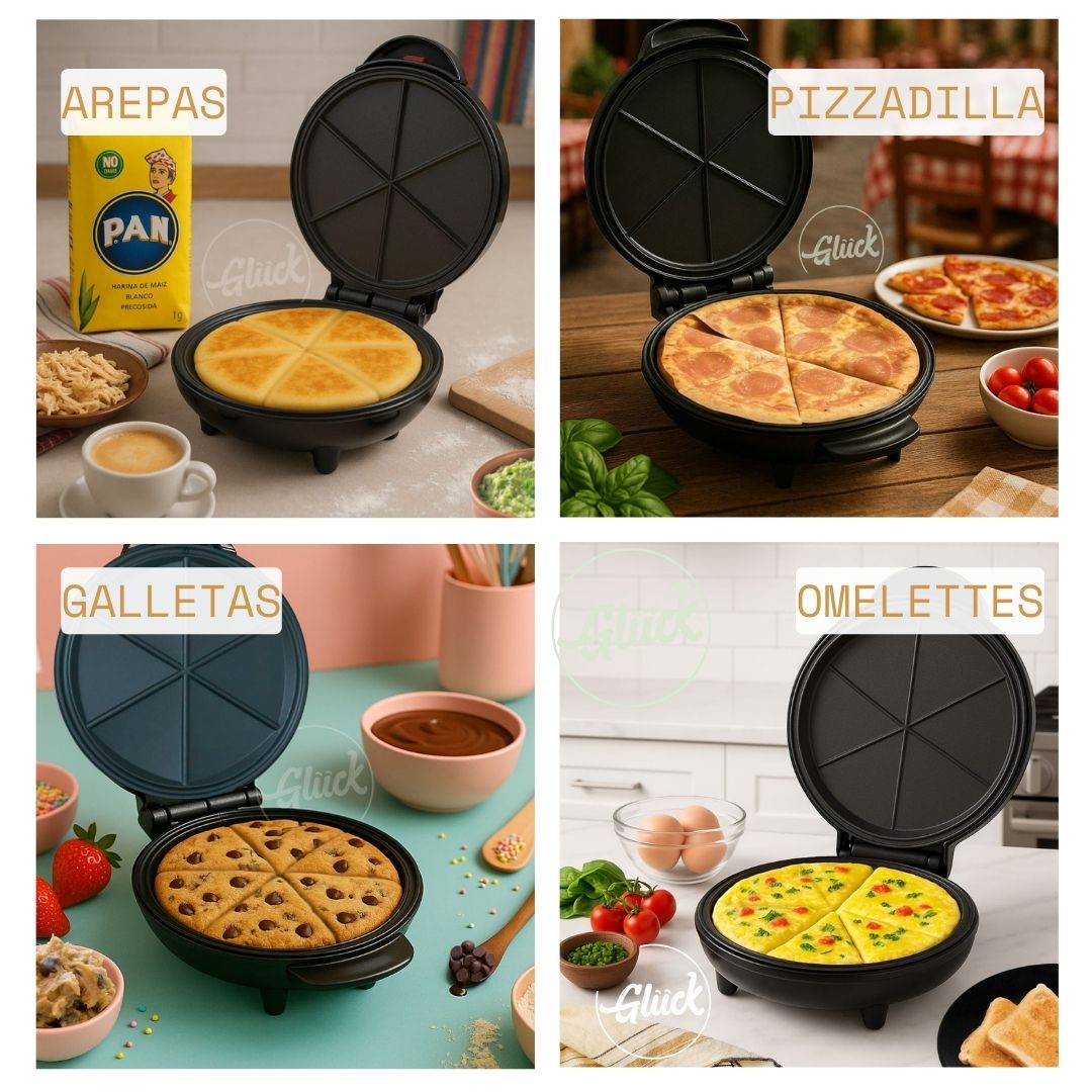 Máquina eléctrica antiadherente de 6 porciones para hornear tortillas rellenas y pasabocas