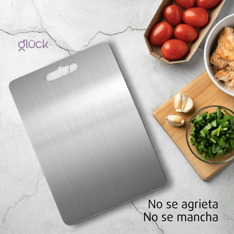 Tabla de Cocina Para Cortar En Acero Inoxidable de Grado Alimenticio Para Carnes Frutas y Verduras