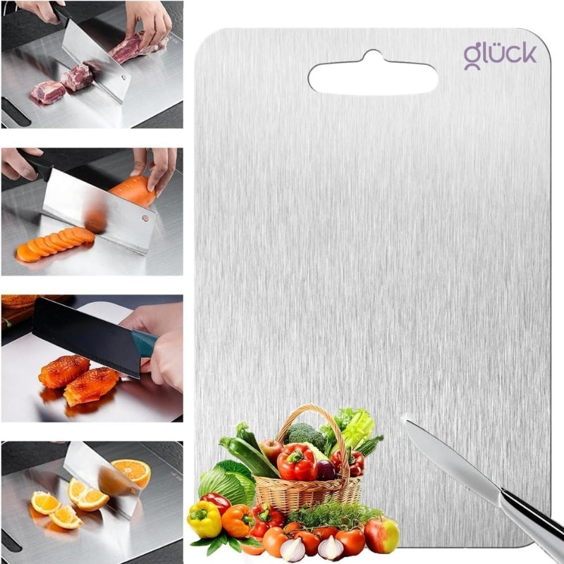 Tabla de Cocina Para Cortar En Acero Inoxidable de Grado Alimenticio Para Carnes Frutas y Verduras