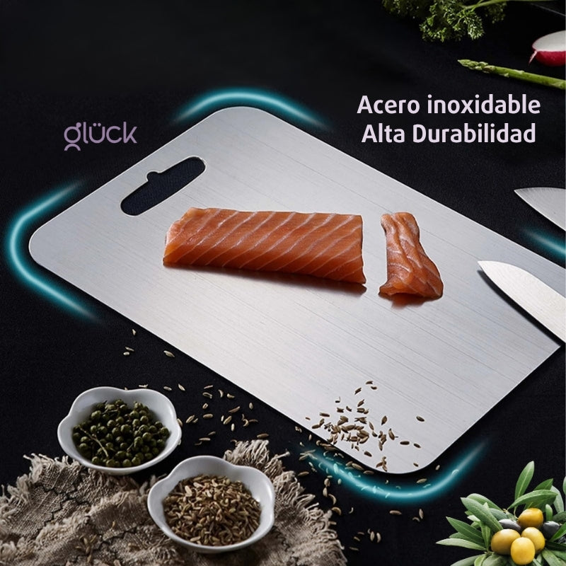 Tabla de Cocina Para Cortar En Acero Inoxidable de Grado Alimenticio Para Carnes Frutas y Verduras