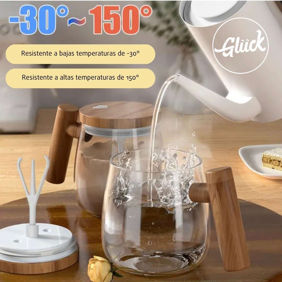 Taza EasyMix de vidrio de lujo 400ml mug automezcladora