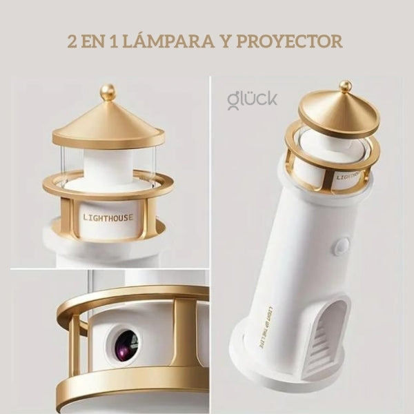 Lampara Faro Proyector de Luna - Relajante y Decorativa Crea Ambientes Cálidos y Tranquilos