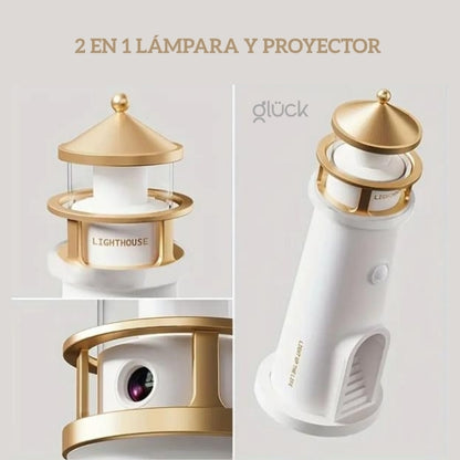 Lampara Faro Proyector de Luna - Relajante y Decorativa Crea Ambientes Cálidos y Tranquilos