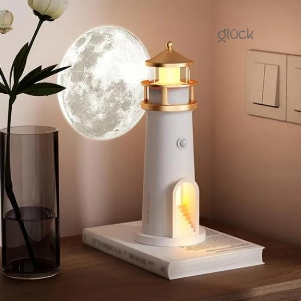 Lampara Faro Proyector de Luna - Relajante y Decorativa Crea Ambientes Cálidos y Tranquilos