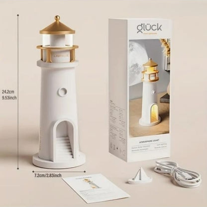 Lampara Faro Proyector de Luna - Relajante y Decorativa Crea Ambientes Cálidos y Tranquilos