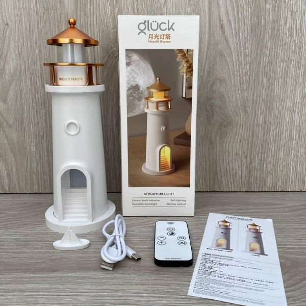 Lampara Faro Proyector de Luna - Relajante y Decorativa Crea Ambientes Cálidos y Tranquilos
